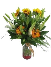 Mixed Fresh Flower Bouquet in a Vase No.3 - BG Flowers