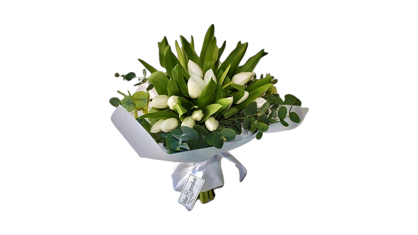 Bouquet With White Tulips - BG Flowers