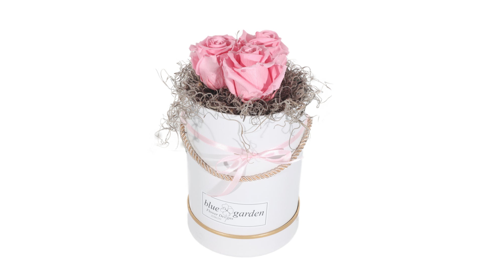 5 long lasting Pink Roses in a Black/White Box - BG Flowers