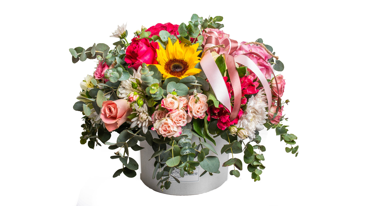 Arrangement With Various Flowers In Box No. 1 - BG Flowers