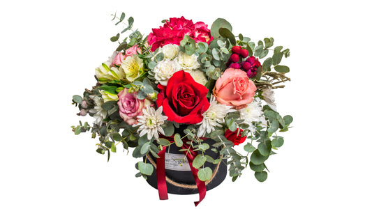 Flower Arrangement in White/Black Box No.2 - BG Flowers