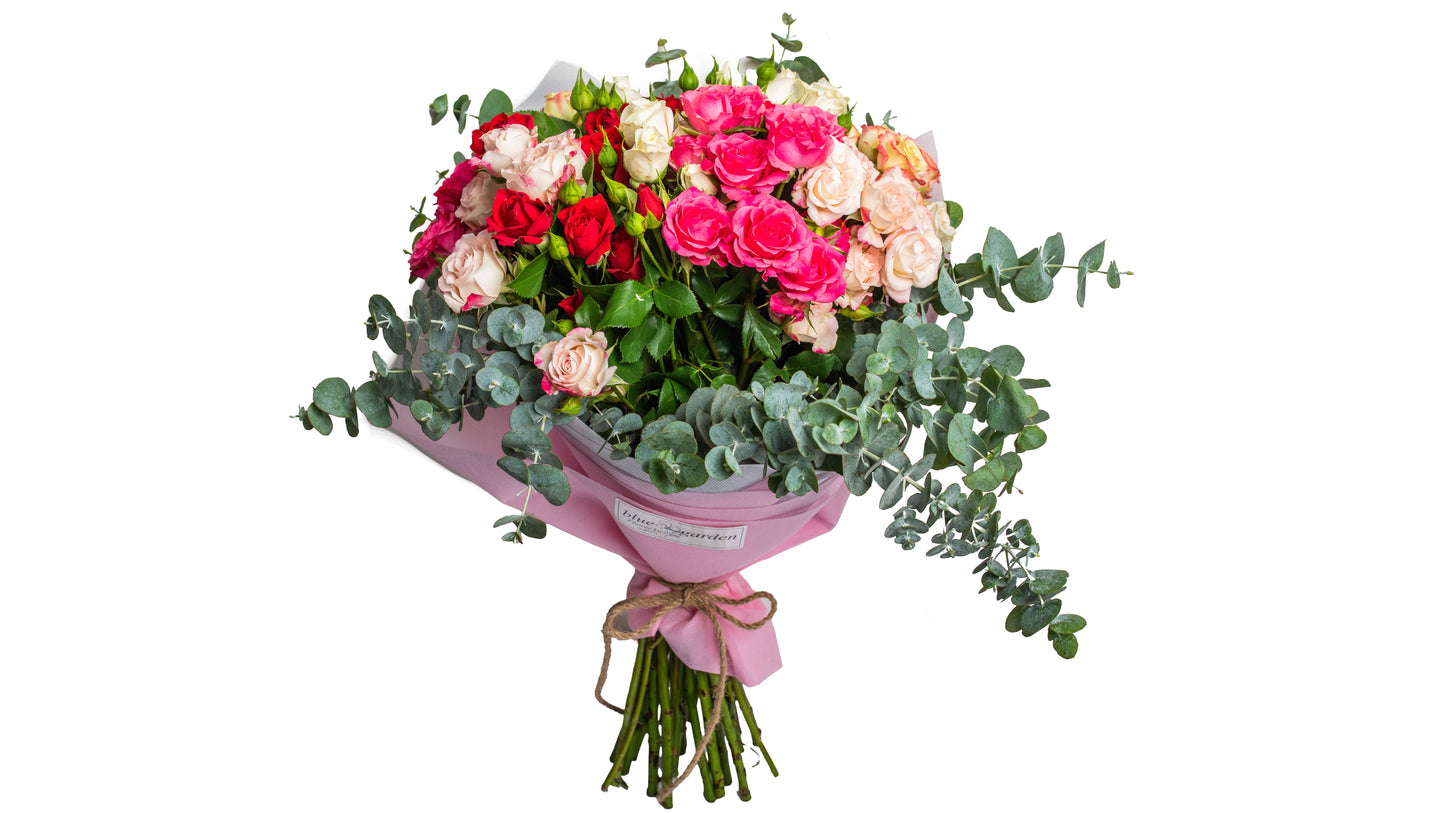 Bouquet With Roses In Different Colours - BG Flowers