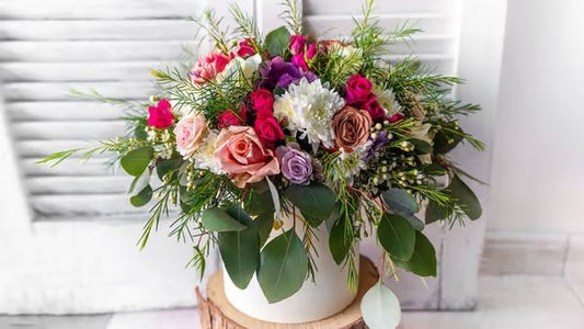 Basket With Fresh Flowers - #bluegardenflowers#