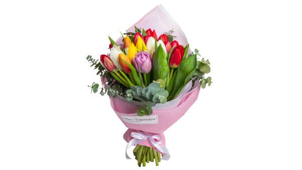 Μπουκέτο Με Διάφορα Χρώματα Τουλίπες - #bluegardenflowers#